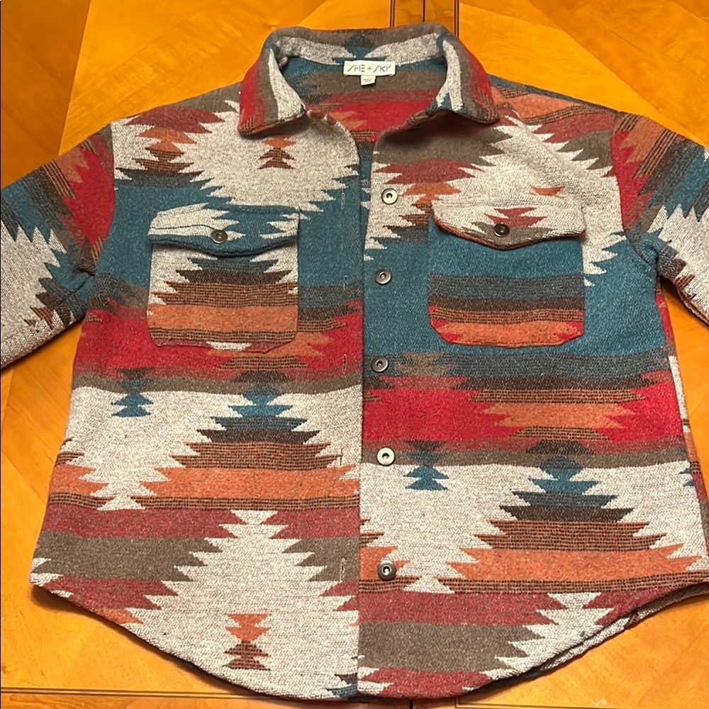 Colorful Patterned Button-Up Shirt